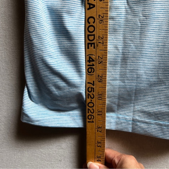 Johnnie O Light Blue Stripe Polo Shirt XL - Picture 8 of 9